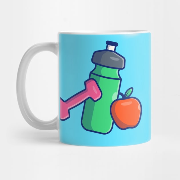 Dumbbell, Apple, And Bottle Cartoon by Catalyst Labs